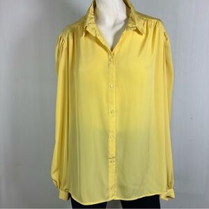 VTG Alexandria 🌻 Yellow Women's Button-Up Blouse Sz 14